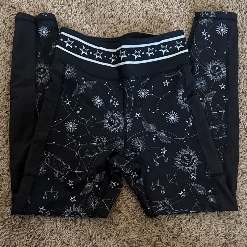 Johnny Was Black Celestial Print Leggings